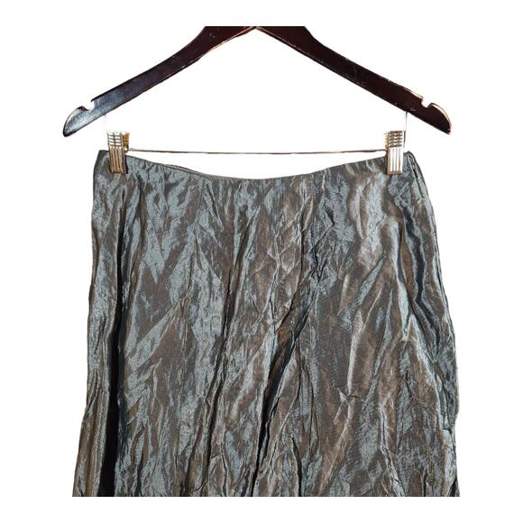 Ralph Lauren Black Label Crinkled Metallic Bubble Skirt in Gunmetal Women's 6 - Picture 2 of 5